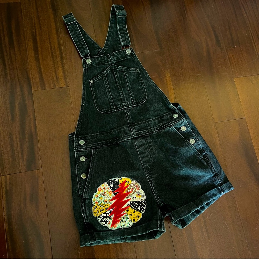 Grateful Overalls Quilt Block Patchwork Mandala S… - image 1